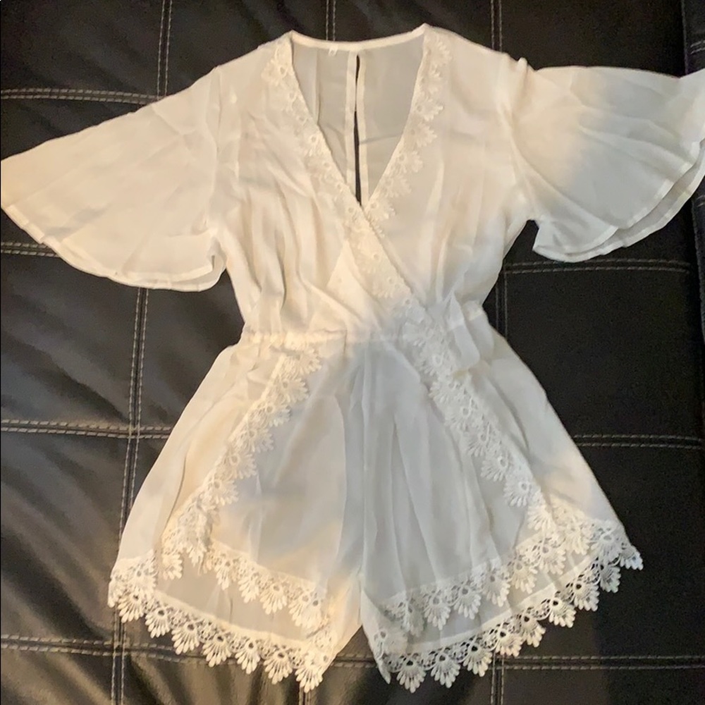 Beautiful White Sheer Swimsuit Cover up